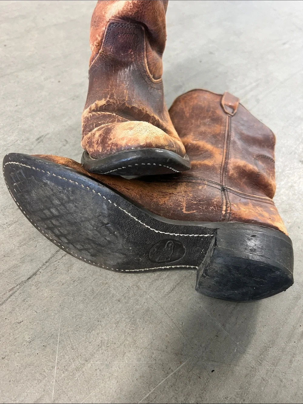 Brown Distressed Leather Ankle Boots - Men's Western Booties